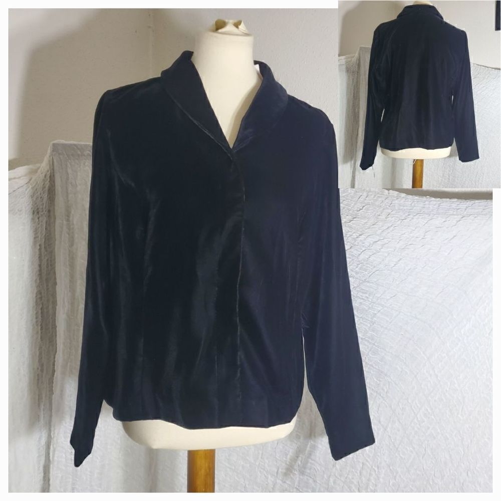 Talbots NWT Black Faux Suede Blazer Jacket Size 16P
